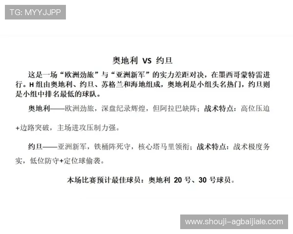 2026年世界杯奥地利VS约旦比赛赛后比分及球员表现总结，精彩瞬间全景回顾